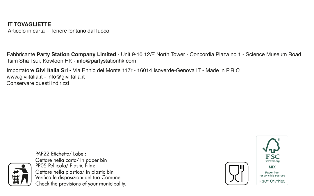 Safety Warning - Articolo non soggetto al Regolamento Safety Warning - Articolo non soggetto al Regolamento